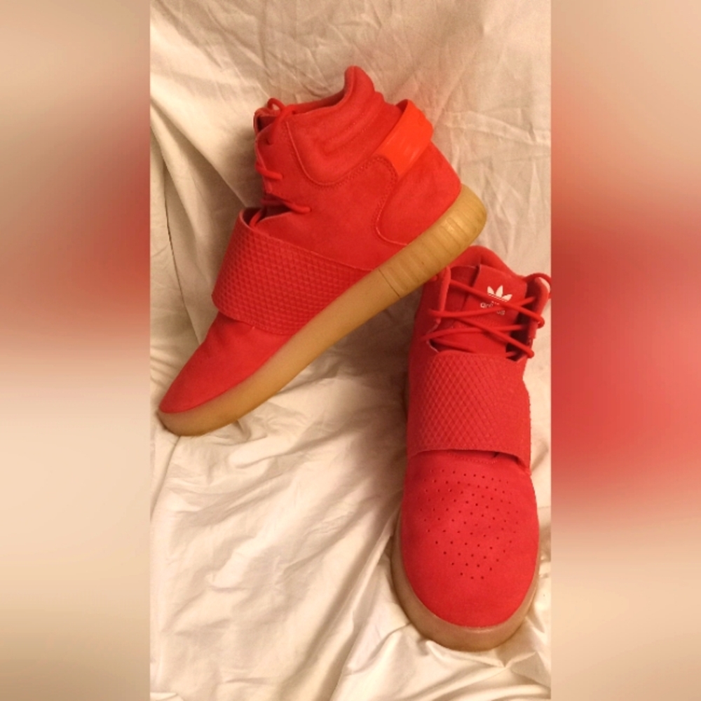 Adidas Tubular Red High-Top Sneakers Mens Size 12